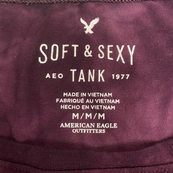 American Eagle “Soft & Sexy” Burgundy Tie-Dye Tank Top – Size M - Picture 6 of 7